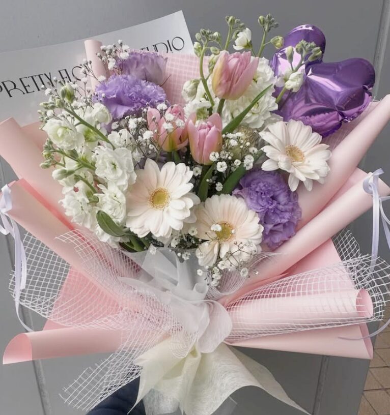 卒業式 花束 京都 フラワーショップKAZ ピンクの花束