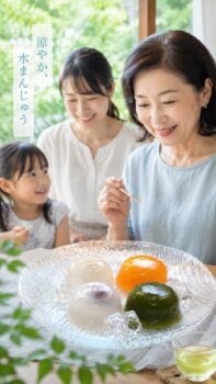 つるん、もっちり。4つの味を楽しむ「水まんじゅう」